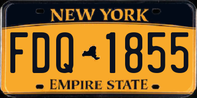NY license plate FDQ1855
