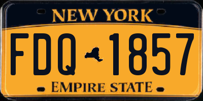 NY license plate FDQ1857