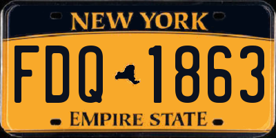 NY license plate FDQ1863