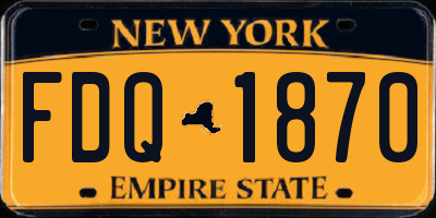 NY license plate FDQ1870