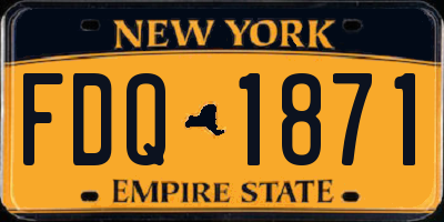 NY license plate FDQ1871