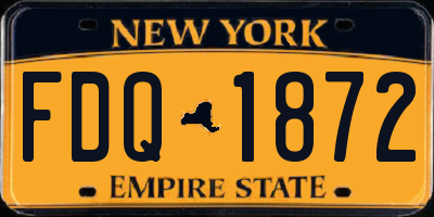 NY license plate FDQ1872