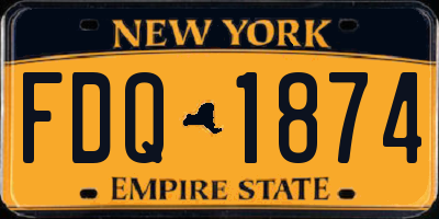 NY license plate FDQ1874