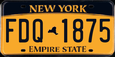 NY license plate FDQ1875