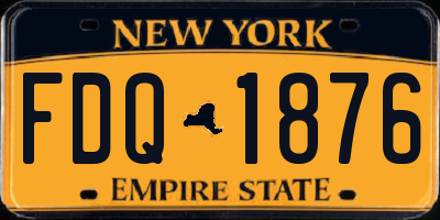 NY license plate FDQ1876