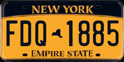 NY license plate FDQ1885