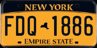 NY license plate FDQ1886