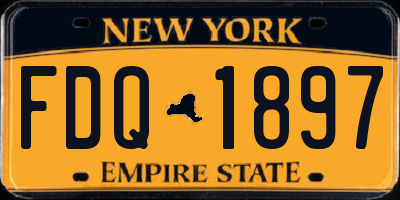 NY license plate FDQ1897