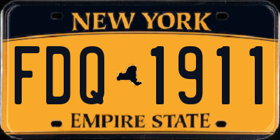 NY license plate FDQ1911