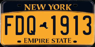 NY license plate FDQ1913