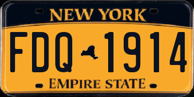NY license plate FDQ1914