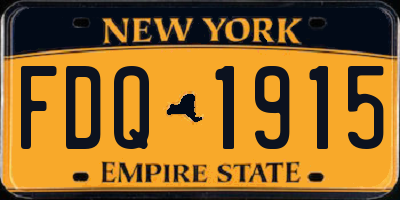 NY license plate FDQ1915