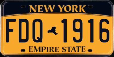NY license plate FDQ1916