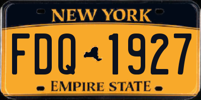 NY license plate FDQ1927