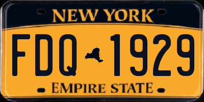 NY license plate FDQ1929