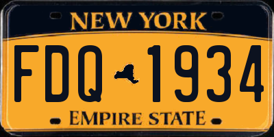 NY license plate FDQ1934