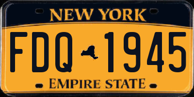 NY license plate FDQ1945