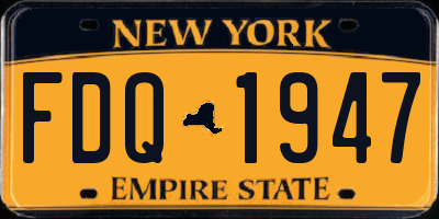 NY license plate FDQ1947