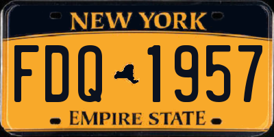NY license plate FDQ1957