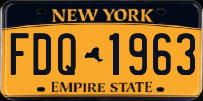 NY license plate FDQ1963