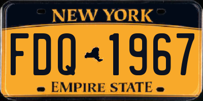 NY license plate FDQ1967
