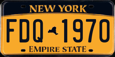 NY license plate FDQ1970