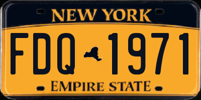 NY license plate FDQ1971