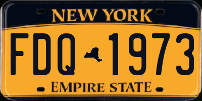 NY license plate FDQ1973