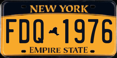 NY license plate FDQ1976