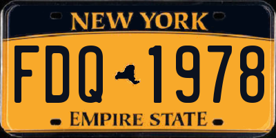 NY license plate FDQ1978