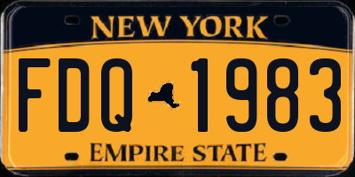 NY license plate FDQ1983