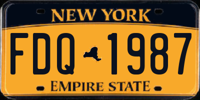NY license plate FDQ1987