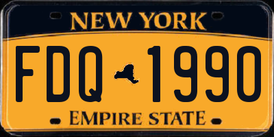 NY license plate FDQ1990