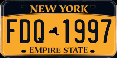 NY license plate FDQ1997