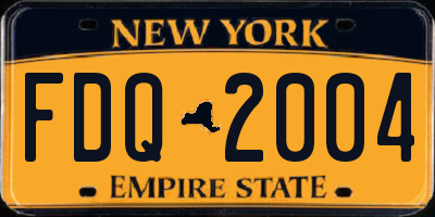 NY license plate FDQ2004