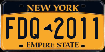 NY license plate FDQ2011