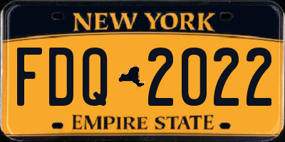 NY license plate FDQ2022