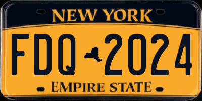 NY license plate FDQ2024