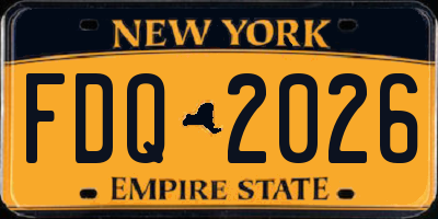 NY license plate FDQ2026