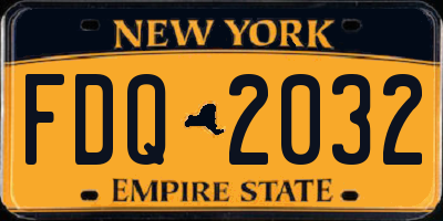 NY license plate FDQ2032