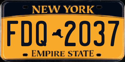 NY license plate FDQ2037