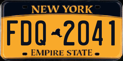 NY license plate FDQ2041