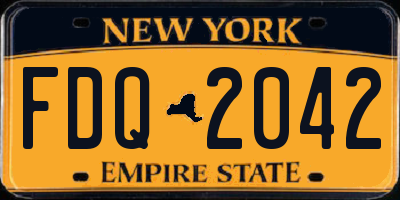 NY license plate FDQ2042