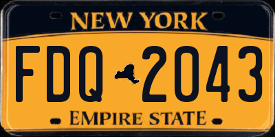 NY license plate FDQ2043