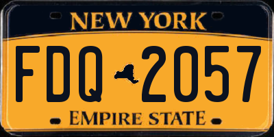 NY license plate FDQ2057