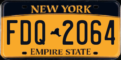 NY license plate FDQ2064
