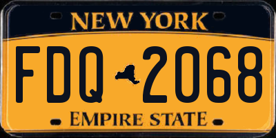 NY license plate FDQ2068