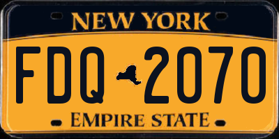 NY license plate FDQ2070