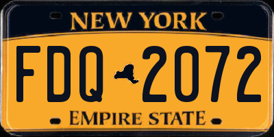 NY license plate FDQ2072