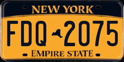 NY license plate FDQ2075